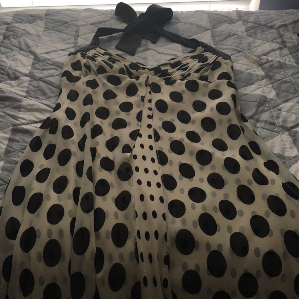Donna Rocco ivory polka dot formal dress